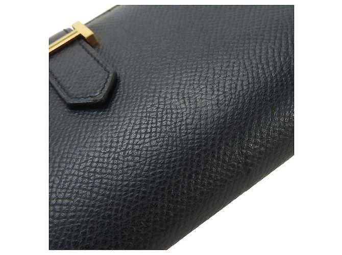 Portafoglio Lungo Hermès Béarn Souffle Epsom Nero - vista 6