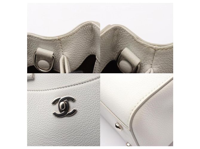 Chanel Leder Schultertasche Neo Executive Tote Weiß - Ansicht 5