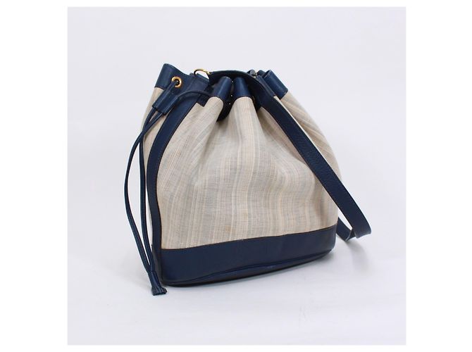 Hermès HERMES Borsa a Mano Market PM Pelle Tela Blu - vista 2