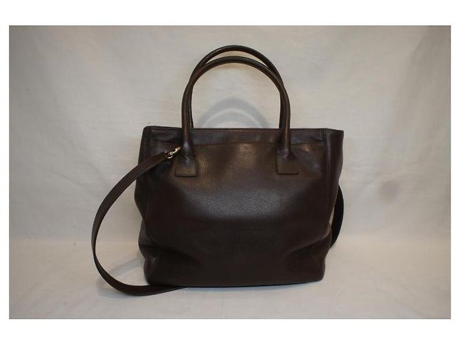 Executive Bolsa Executiva de Couro 2WAY da Chanel Marrom - vista 2