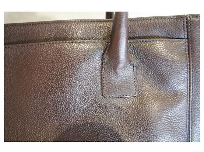 Executive Bolsa Executiva de Couro 2WAY da Chanel Marrom - vista 7