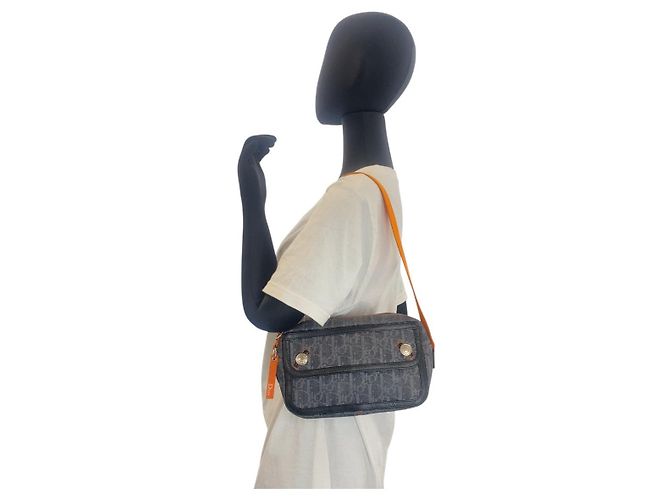 Borsa a Spalla Dior Canvas Flightline Trotter Blu - vista 4