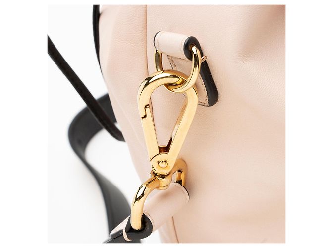 Fendi Nappa Leather Drawstring Medium Shoulder Bag Pink - view 9