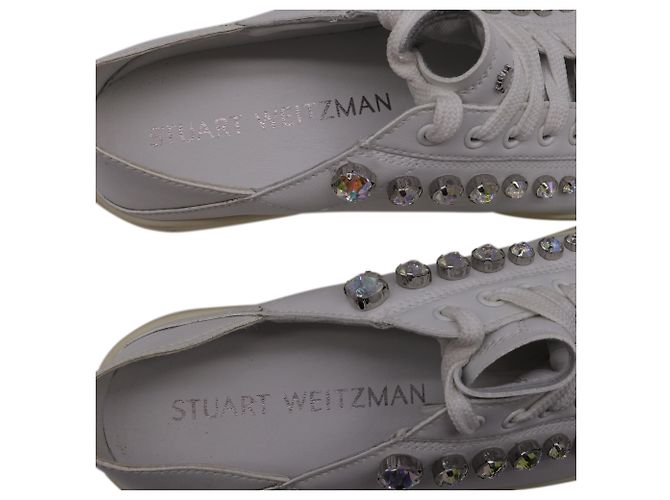 Tênis baixos conversíveis Goldie Shine em couro branco da Stuart Weitzman Cru - vista 7