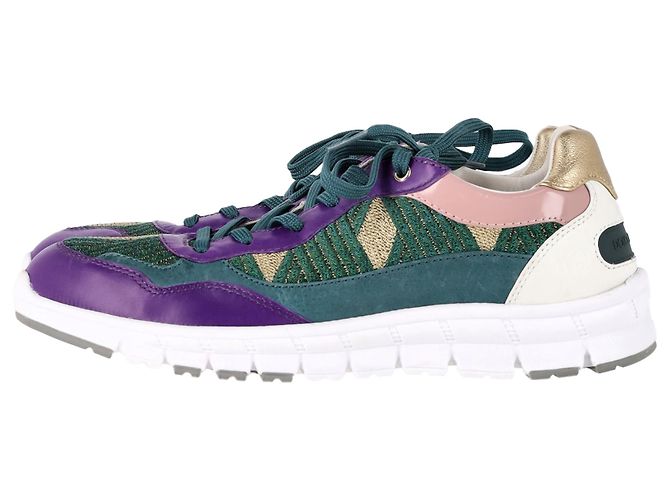 Sneakers basse Mardi Gras Dolce & Gabbana in pelle e suede multicolore - vista 4