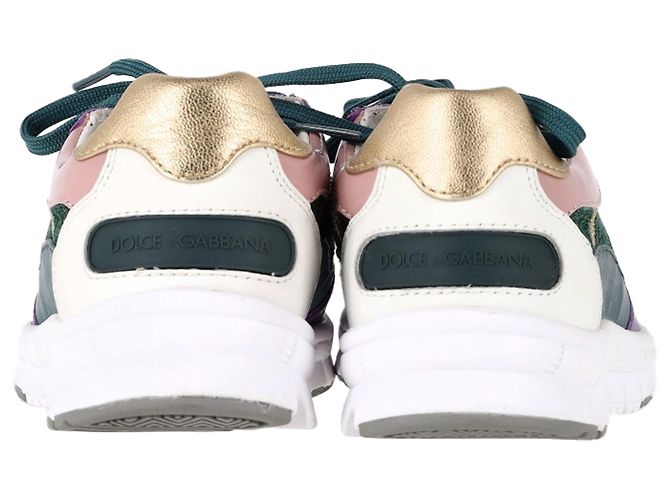 Sneakers basse Mardi Gras Dolce & Gabbana in pelle e suede multicolore - vista 5