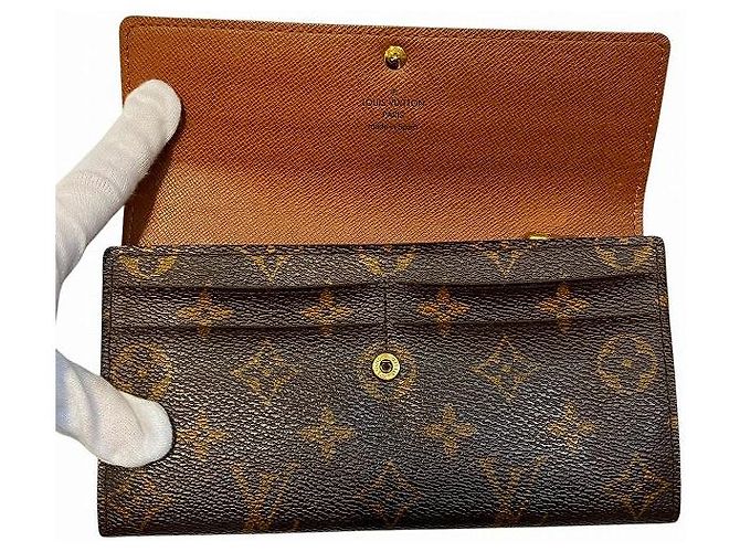 Portafoglio Lungo Monogramma Sarah di Louis Vuitton Marrone - vista 3