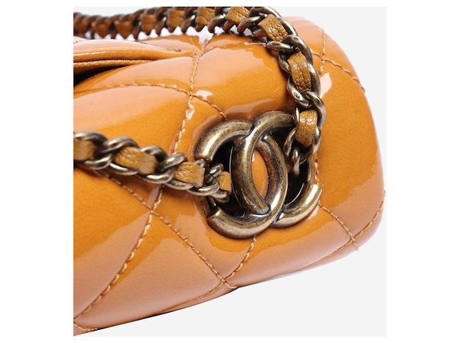 Chanel Borsa a soffietto in vernice gialla 2015 Giallo - vista 6