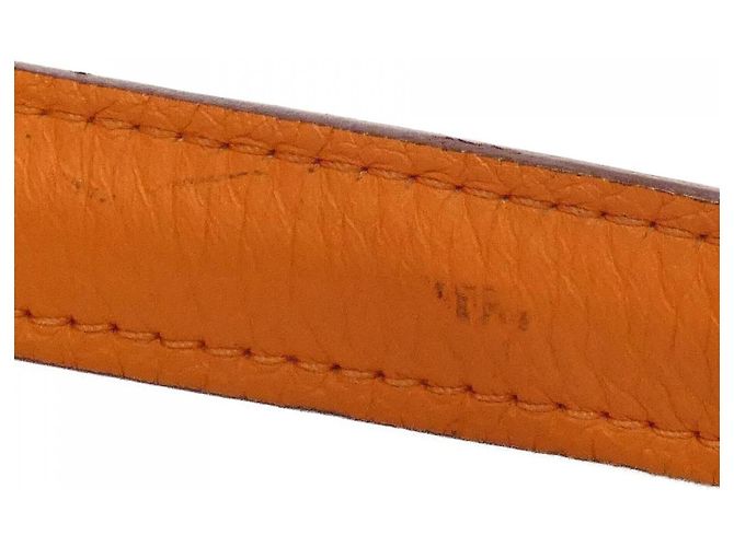 Borsa Boston Hermès Victoria2 35cm in Taurillon Clemence Arancione - vista 8