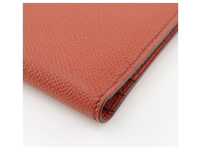 Portafoglio Lungo Hermès Béarn in Veau Epsom Arancione - vista 5