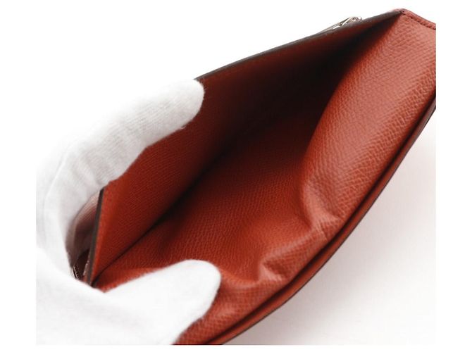 Portafoglio Lungo Hermès Béarn in Veau Epsom Arancione - vista 7