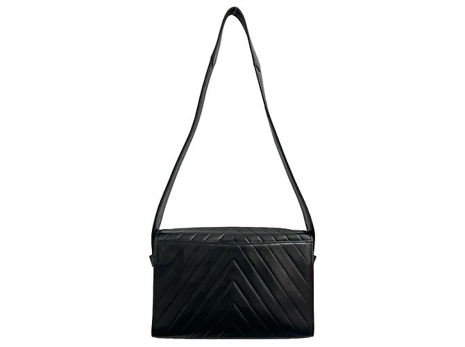 Borsa a Spalla in Pelle di Agnello V Stitch di Chanel Nero - vista 4