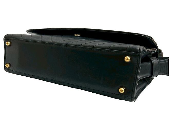 Borsa a Spalla in Pelle di Agnello V Stitch di Chanel Nero - vista 9