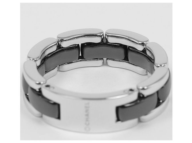 Chanel Ultra K18 White Gold Ceramic Ring Black - view 4