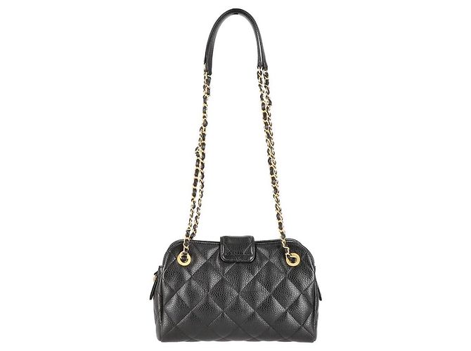 Borsa da bowling in pelle di vitello grana Chanel Nero - vista 2