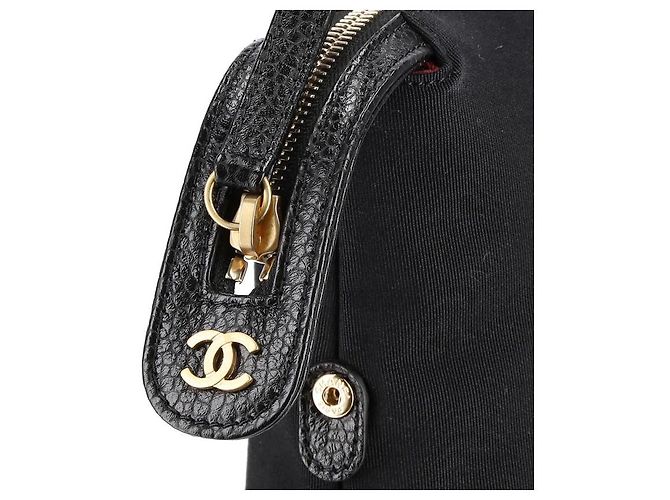 Borsa da bowling in pelle di vitello grana Chanel Nero - vista 7