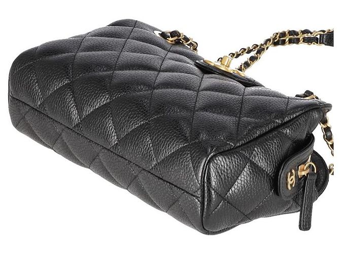 Borsa da bowling in pelle di vitello grana Chanel Nero - vista 8
