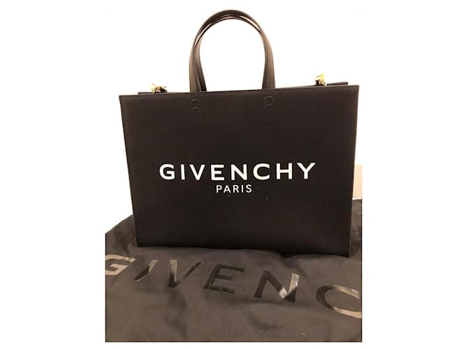 Borsa Givenchy G-Tote Media Nera in Cotone Nero - vista 2