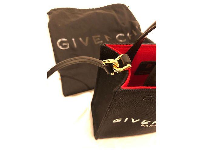 Givenchy G-Tote Mini Verticale Nero Cotone - vista 4