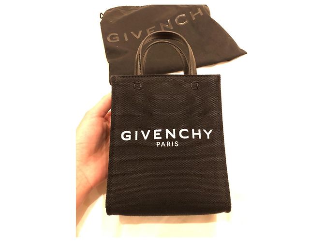 Givenchy G-Tote Mini Verticale Nero Cotone - vista 5
