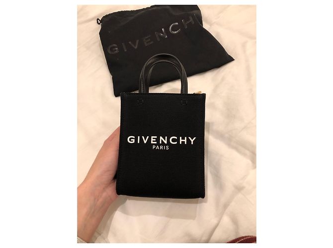 Givenchy G-Tote Mini Verticale Nero Cotone - vista 8