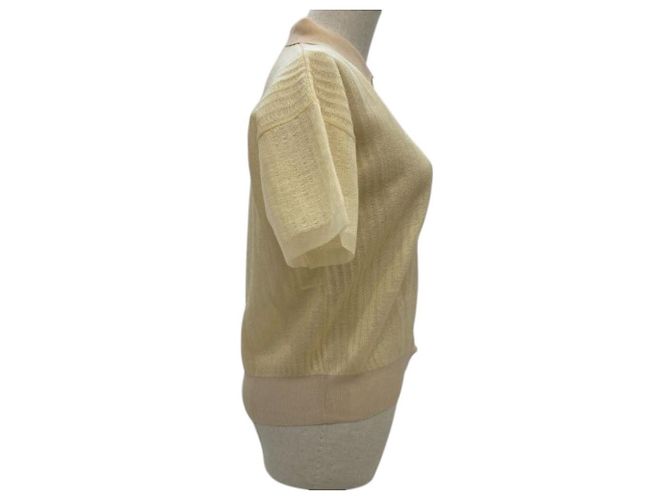 Autre Marque Cárdigan 2 en 1 de punto transparente ROPE Beige - vista 2