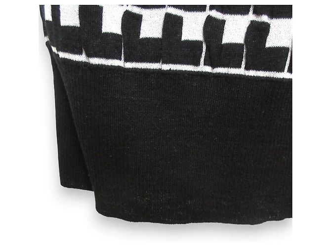 Autre Marque BLAMINK Suéter sin mangas de jacquard geométrico de seda Negro Blanco - vista 5