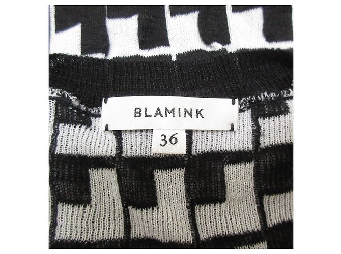 Autre Marque BLAMINK Suéter sin mangas de jacquard geométrico de seda Negro Blanco - vista 6