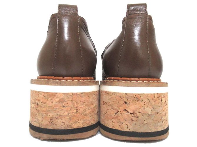 Autre Marque Sapatos Loafer de Plataforma em Couro Clergerie Marrom - vista 3