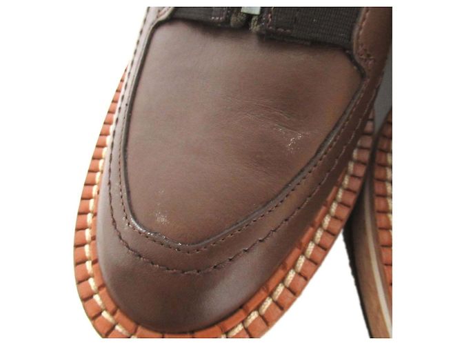 Autre Marque Sapatos Loafer de Plataforma em Couro Clergerie Marrom - vista 5