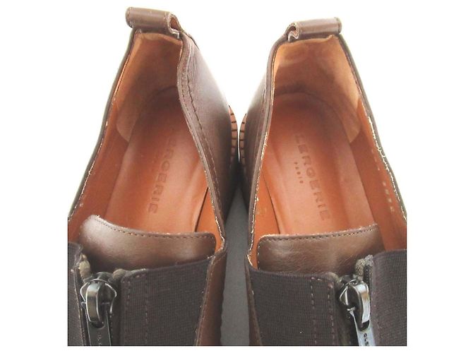 Autre Marque Sapatos Loafer de Plataforma em Couro Clergerie Marrom - vista 6