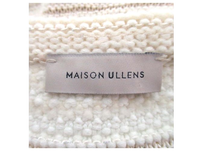 Autre Marque Chaqueta sin cuello de punto de tweed con flecos Maison Ullens Beige Crudo - vista 8