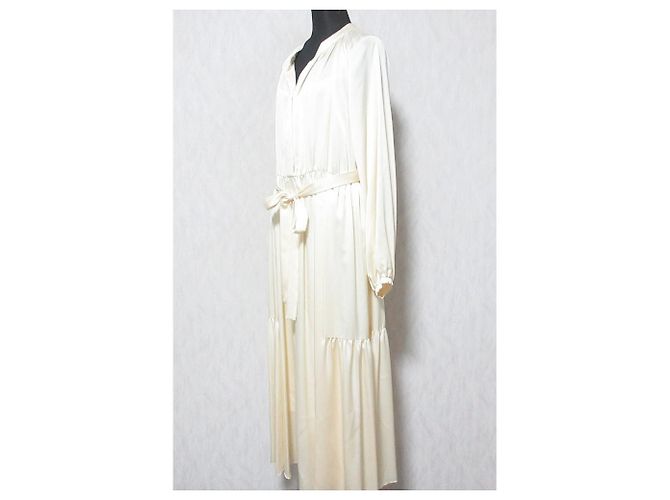 Autre Marque Vestido Caftán de Seda GRACE CONTINENTAL Beige - vista 3