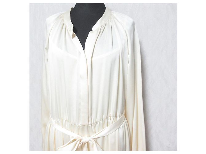 Autre Marque Vestido Caftán de Seda GRACE CONTINENTAL Beige - vista 4