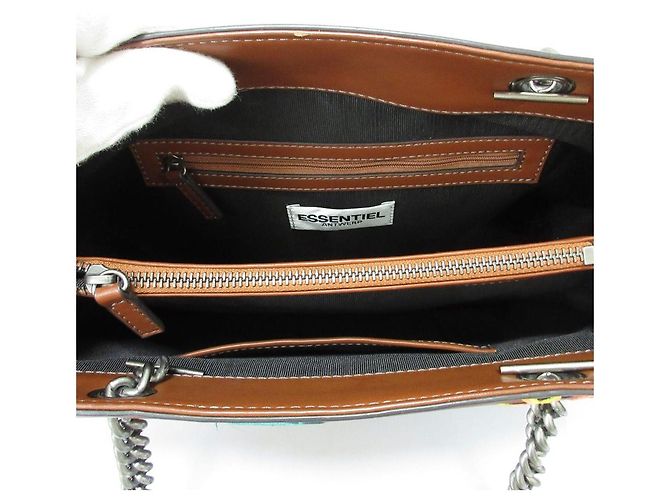 Autre Marque Borsa 2 in 1 in pelle ricamata Essentiel Antwerp Marrone - vista 5