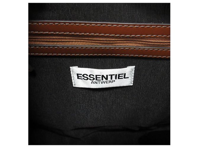 Autre Marque Borsa 2 in 1 in pelle ricamata Essentiel Antwerp Marrone - vista 7