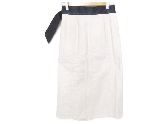 Autre Marque Falda Maxi de Cuero y Algodón BLAMINK Blanco Blanco roto - vista 2