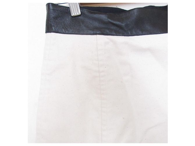 Autre Marque Falda Maxi de Cuero y Algodón BLAMINK Blanco Blanco roto - vista 3
