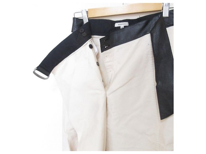 Autre Marque Falda Maxi de Cuero y Algodón BLAMINK Blanco Blanco roto - vista 5