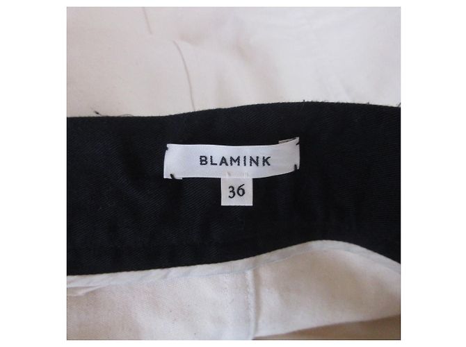 Autre Marque Falda Maxi de Cuero y Algodón BLAMINK Blanco Blanco roto - vista 7