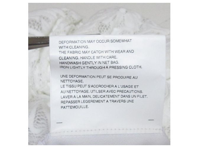 Autre Marque Top corto a maniche corte in pizzo peplum COMME des GARCONS Bianco - vista 10