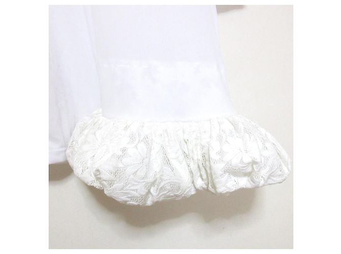 Autre Marque Top corto a maniche corte in pizzo peplum COMME des GARCONS Bianco - vista 3