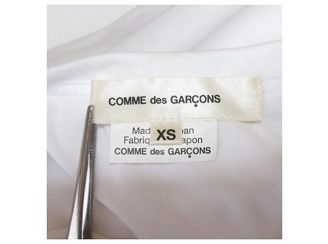 Autre Marque Top corto a maniche corte in pizzo peplum COMME des GARCONS Bianco - vista 5