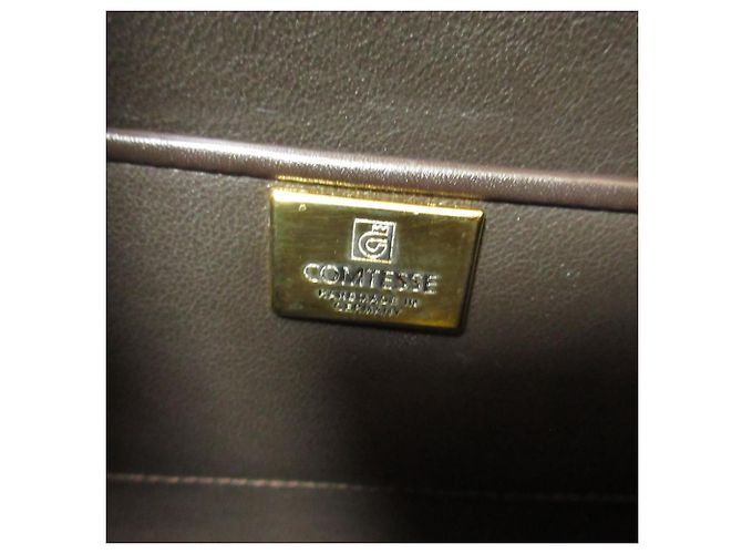 Autre Marque Borsa a spalla in pelle di cavallo Comtesse Marrone Bronzo - vista 10