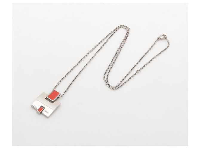 Collana Eileen Hermès Argento Rosso - vista 3