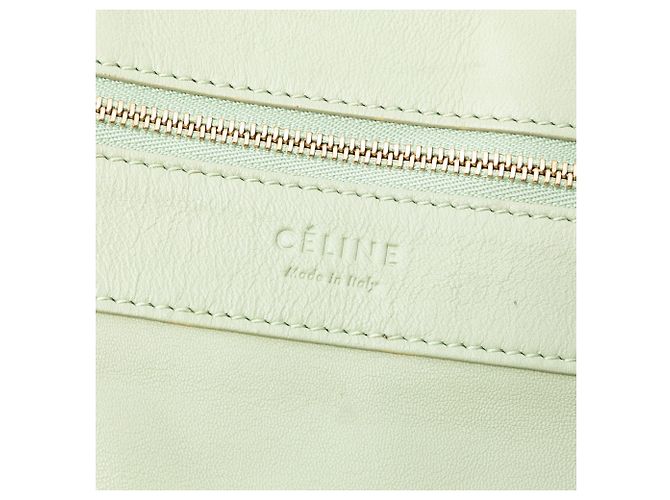 Céline Celine Grüner Bicolor Leder Vertikaler Cabas Tote Golden - Ansicht 5