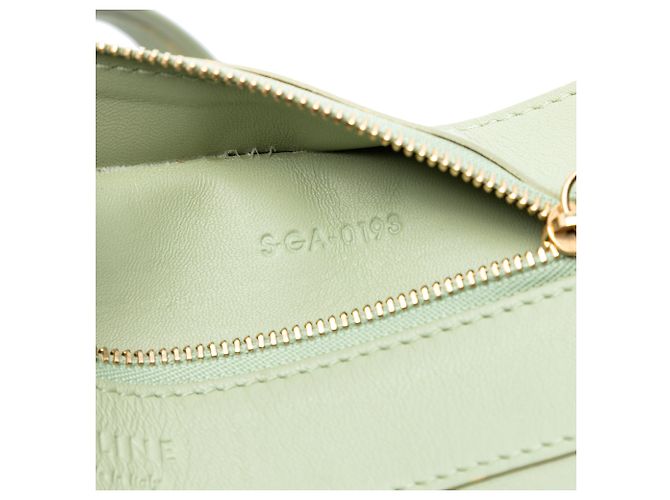 Céline Celine Grüner Bicolor Leder Vertikaler Cabas Tote Golden - Ansicht 6