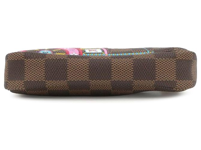 Mini Pochette Accessoires Vivienne Holiday Damier Ebene Marrone Louis Vuitton - vista 3