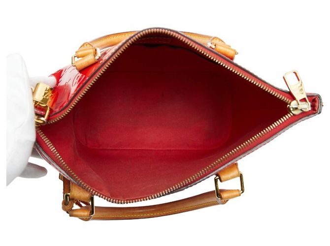 Borsa Louis Vuitton Monogram Vernis Montebello PM Rosso Fuschia - vista 8