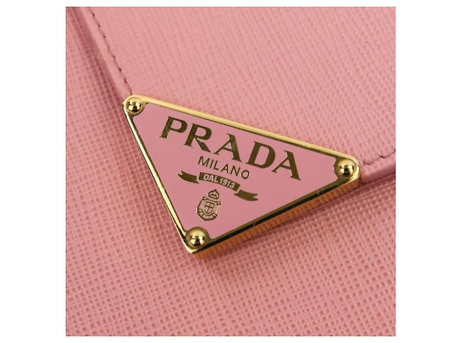Borsa a spalla in pelle Saffiano Prada Rosa - vista 10